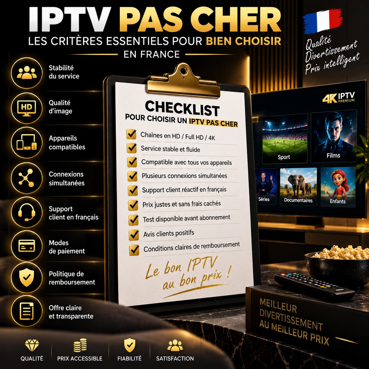 Critères pour choisir un IPTV pas cher en France